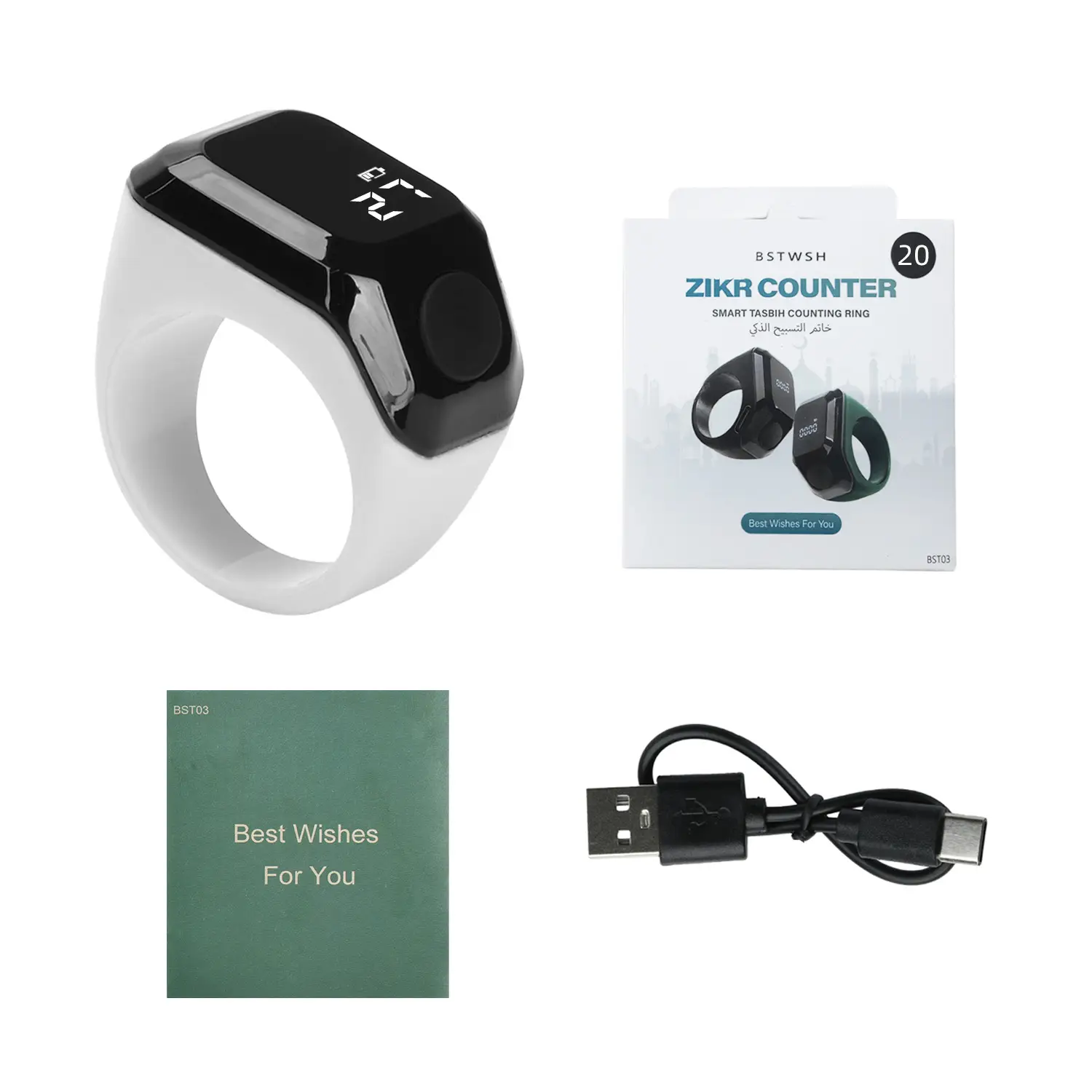Smart APP Tally Counters Portable Digital Ring Counter Bluetooth Counting Muslims Zikr Ring Prayer Time Vibration Reminder product view