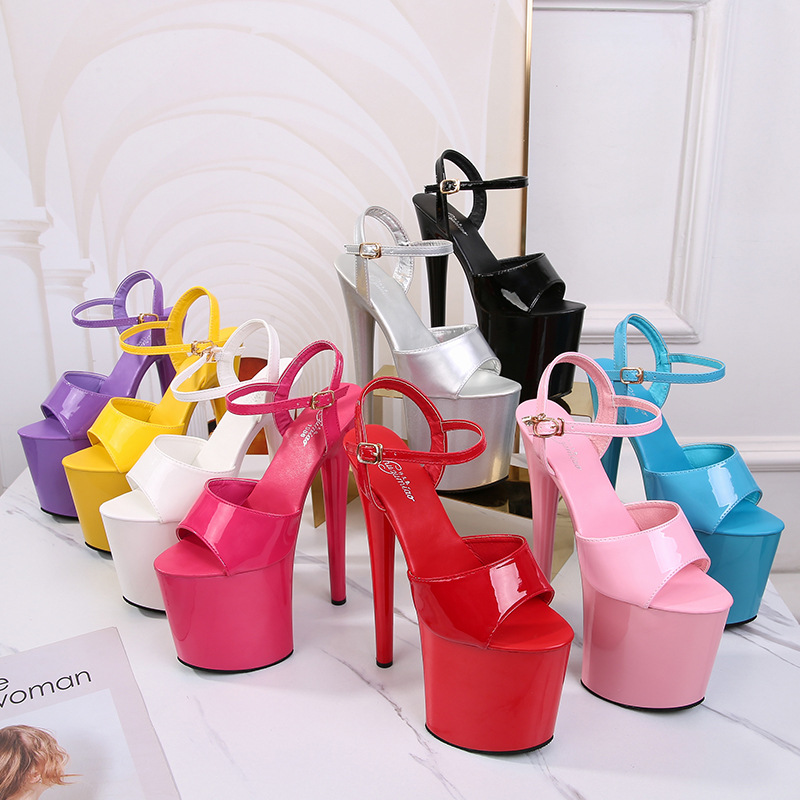Dropshipping Custom Logo High Heels Fashion Sandals Pointed Toe Summer AntiSlip Platform High Top Design Shoes product view