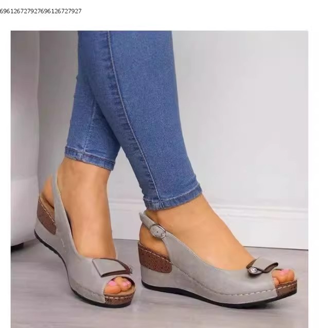 Womens Plus Size Blue Sandals with Genuine Leather Lining Party Shoes for Girls detail