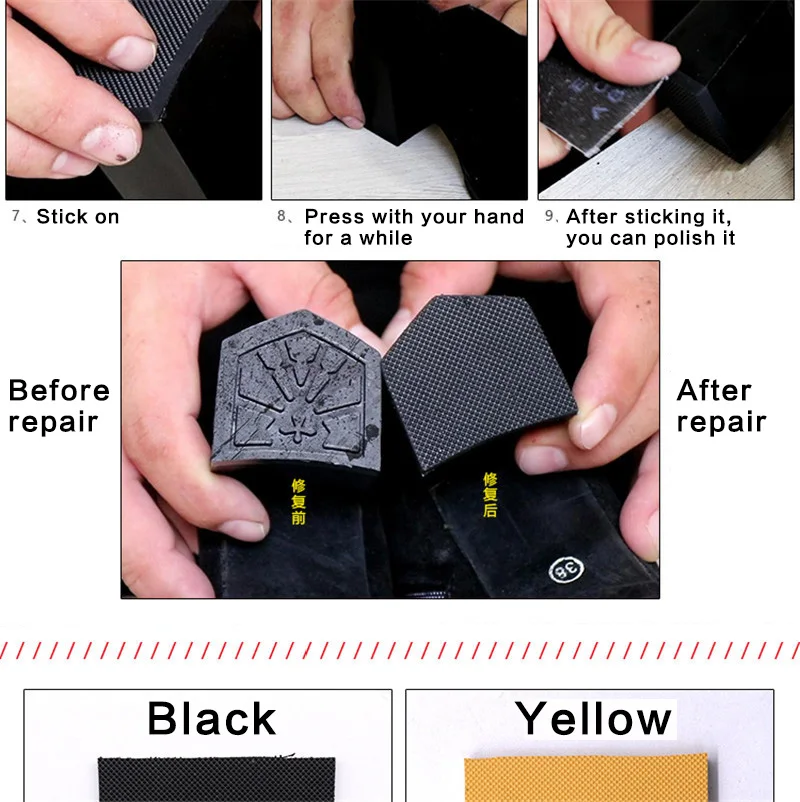 1 Pair DIY Rubber Sole For High heels Repair Shoes Tire Grain Wave Pattern Repair Worker Shoes Outsole Stick On Soles Heel Pads detail