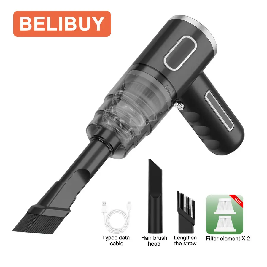 Wireless Handheld Car Vacuum Cleaner Ergonomic Handheld Design Mini Cordless Vacuum 3500Pa Strong Suction Car Home Dual Purpose Vacuum with LED Light Rechargeable Compact Vacuum for Car Sofa Keyboard Pet Hair Corner Dust Deep Cleaning product view