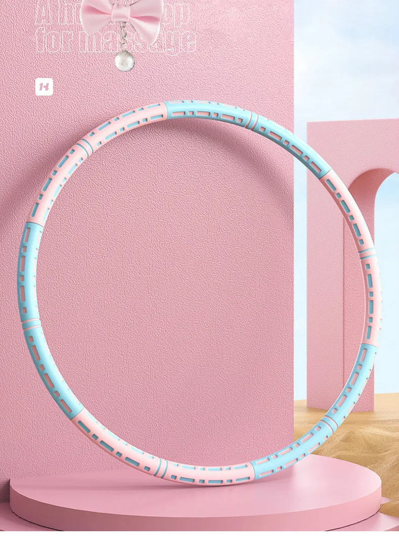 Good Quality Custom Hoop Weight Loss Adjustable Exercise Hula Ring Hoop Fitness Weighted Hula Ring Hoops for Adults detail