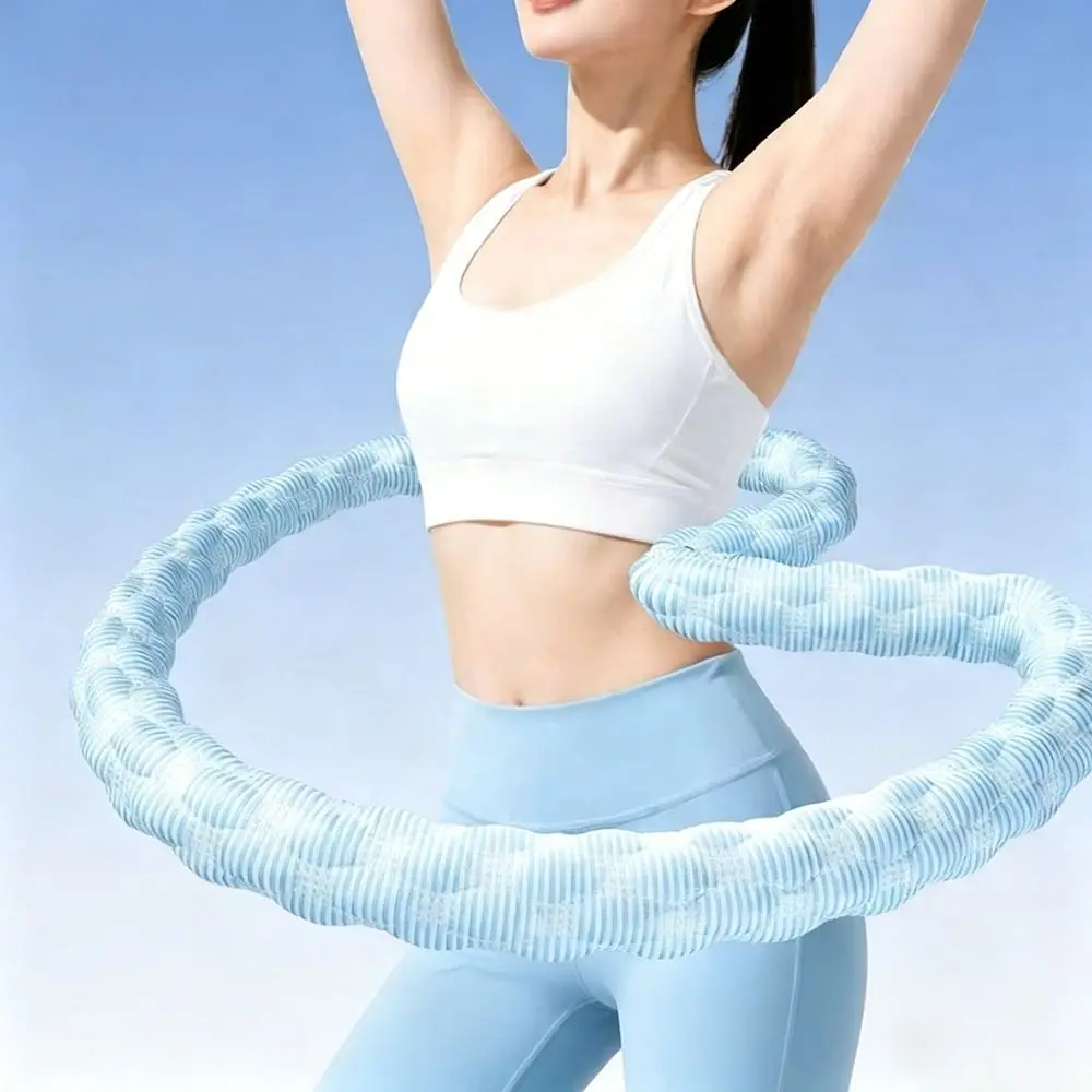 New Foldable Spring Tube Yoga Circle Bounce Burning Fat Yoga Hoop Soft Ice Sensation Fitness Waist Trainer Women detail