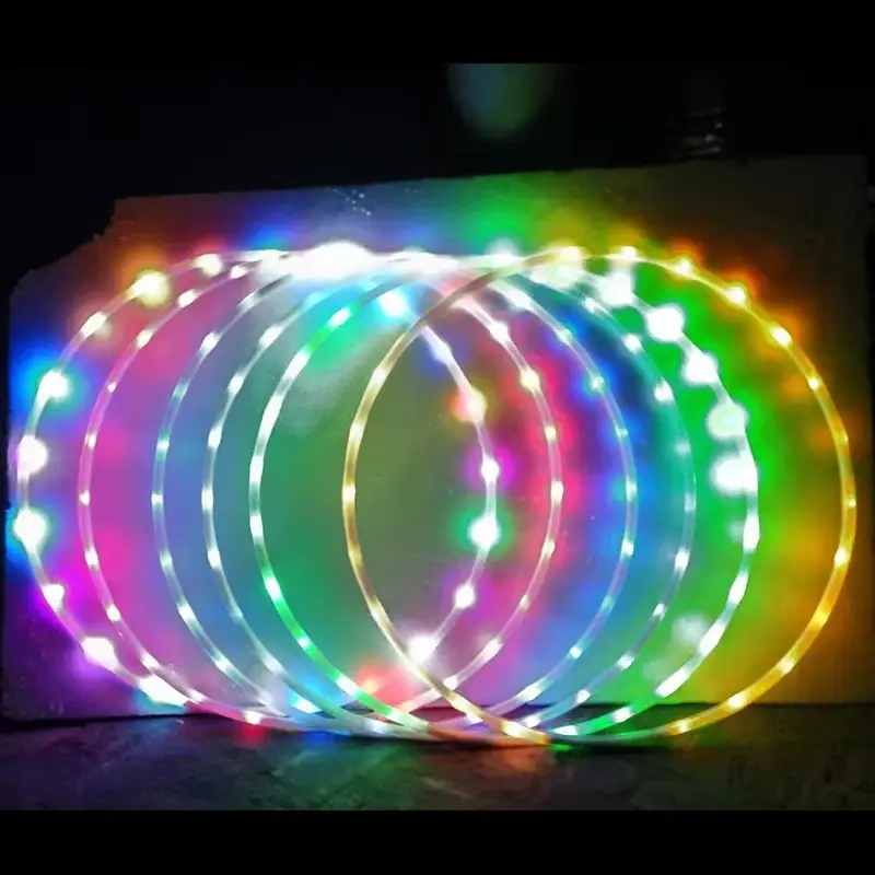 60708090cm LED Colorful Sports Hoops Lose Weight Fitness Circle Art Show Yoga Home Gym Workout Equipment for Women Kids Gift product view