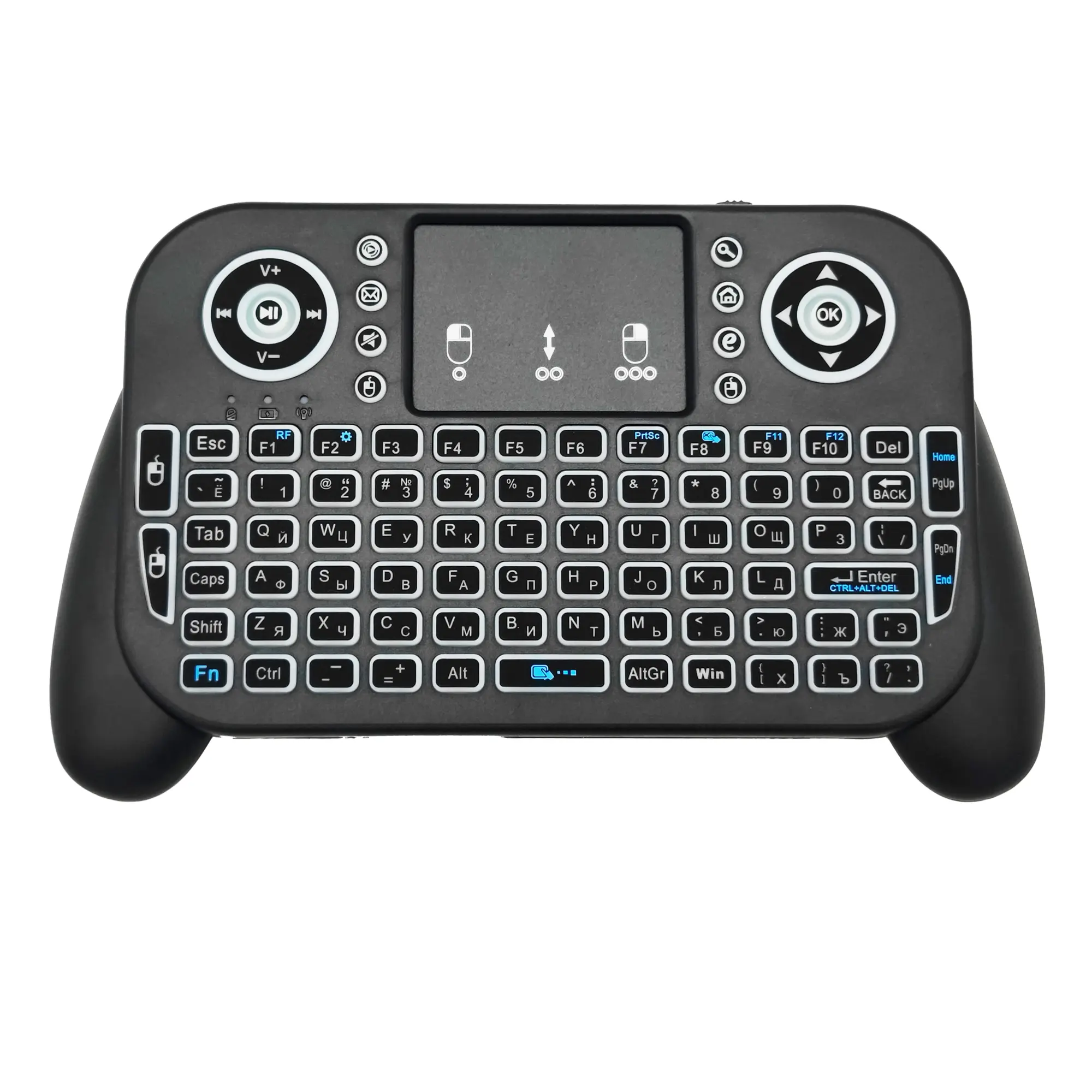 V8 24G Bluetooth Mini Keyboard 7Color Backlit Air Mouse Touchpad for Android TV Box product view