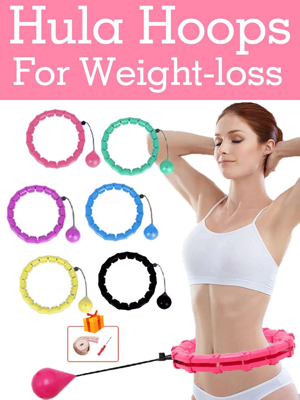 32202428 Adjustable Sport Hoops Thin Waist Exercise Detachable Massage Hoops Fitness Equipment Gym Home Training Weight Loss detail
