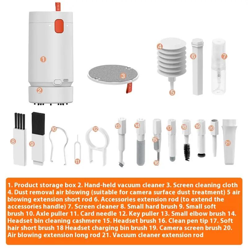 20 in 1 Computer Cleaning Kit Keyboard Screen Cleaner Portable Vacuum for Phone Camera Headphone with Detergent product view