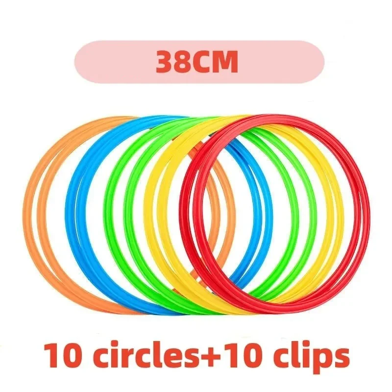 Outdoor Funny Physical Training Sport Toys Lattice Jump Ring Set Game with 10 Hoops 10 Connectors for Park Play Boys Girls product view