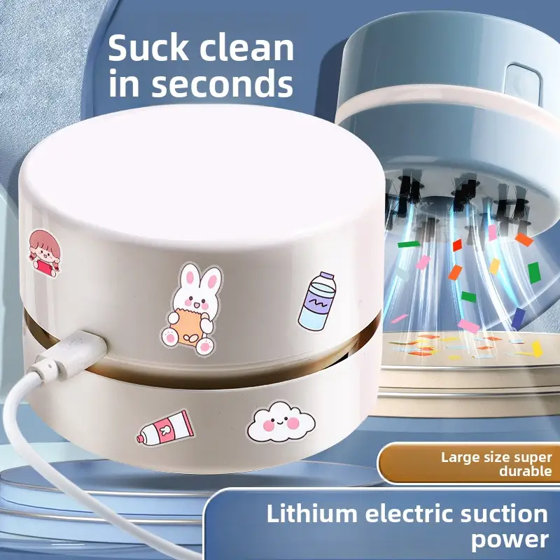 Desktop Vacuum Cleaner Cleaning Stationery Student Suction Eraser Shavings Pencil Gray Childrens Electric Small Mini Charging product view