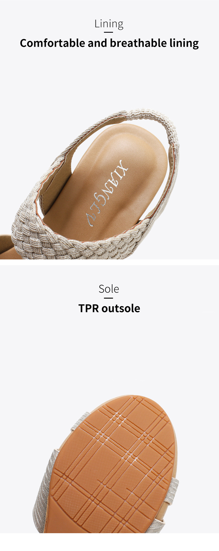 New Fashion Casual Comfortable High Heel Sandals for Ladies Open Toe Platform Sandals Fish Mouth Wedges Sandals for Women detail