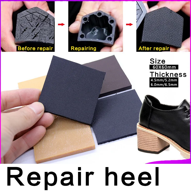 1 Pair DIY Rubber Sole For High heels Repair Shoes Tire Grain Wave Pattern Repair Worker Shoes Outsole Stick On Soles Heel Pads detail