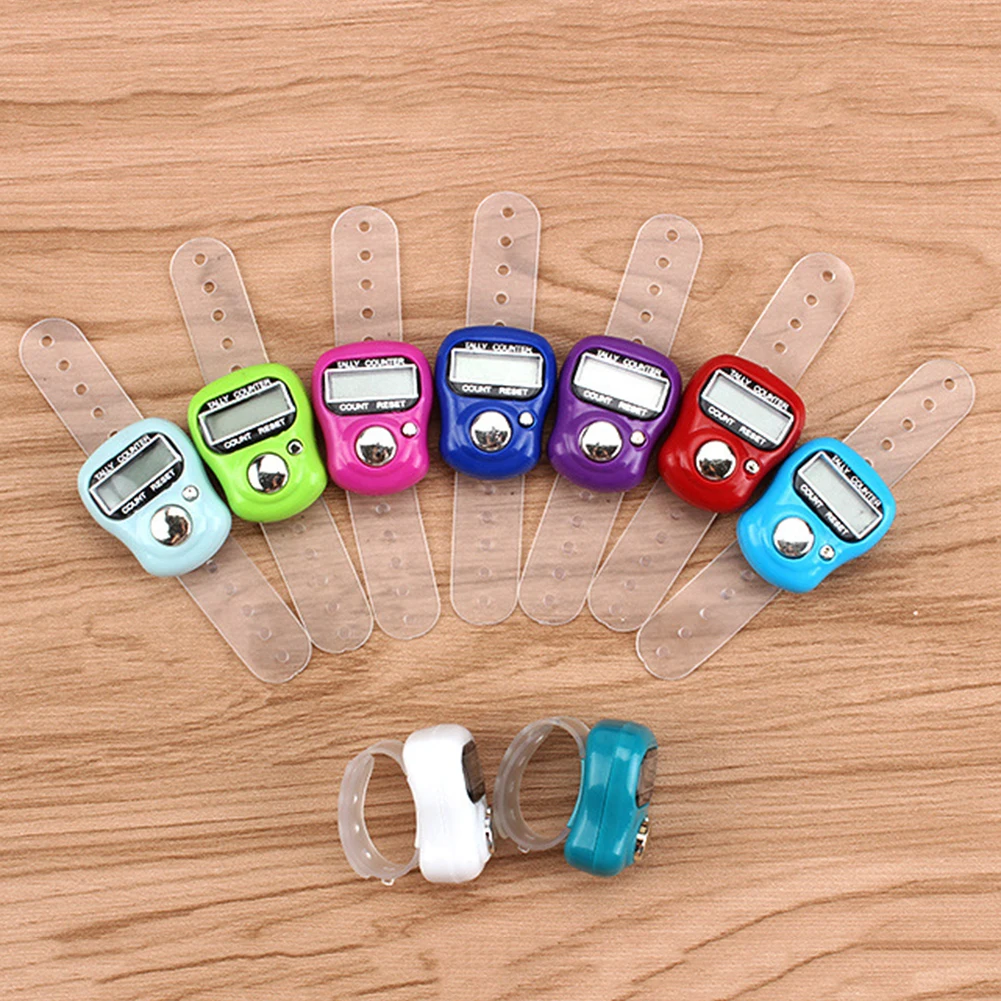 20pcs Finger Counter Ring 5 Digital LED Electronic Handheld Tally Counter Clicker Counter with Islamic Tasbih Bead detail
