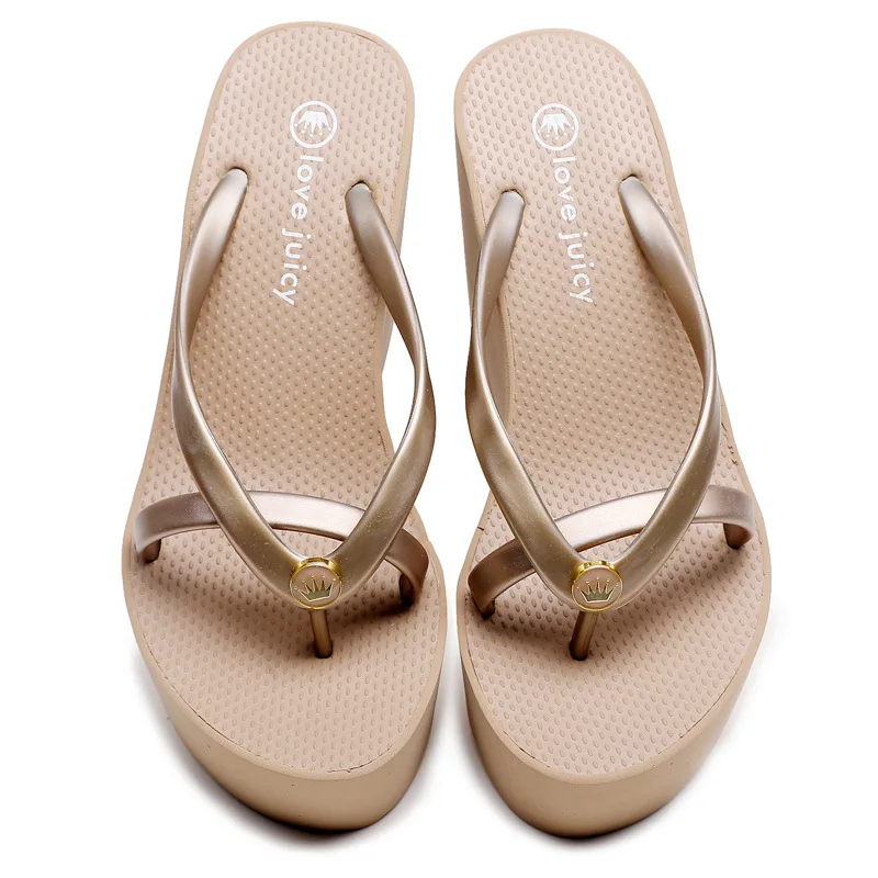 Sexy Slippers for Women in Summer High Slope Heel Shoes 11cm Thick Bottom Nonslip Womens Sandals Beach Slippers Wedge Sandals detail