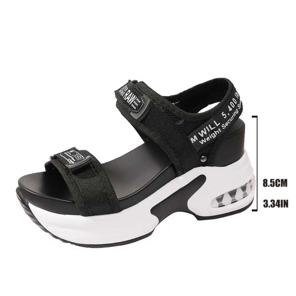 Summer New Women Sport Sandals Fashion Slope Elevated Platform Shoes Girls Outdoor Leisure High Heeled Fish Mouth Sandals product view