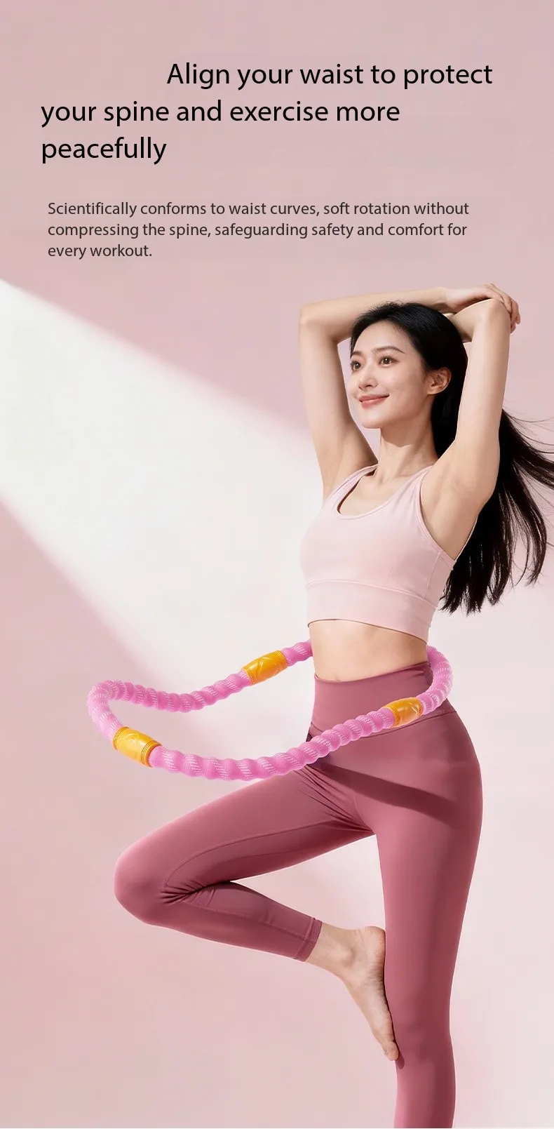 Silent Soft Spring Hula Hoop Foldable Portable Body Shaping Fitness Ring Comfort Massage Sports Equipment for Adults detail