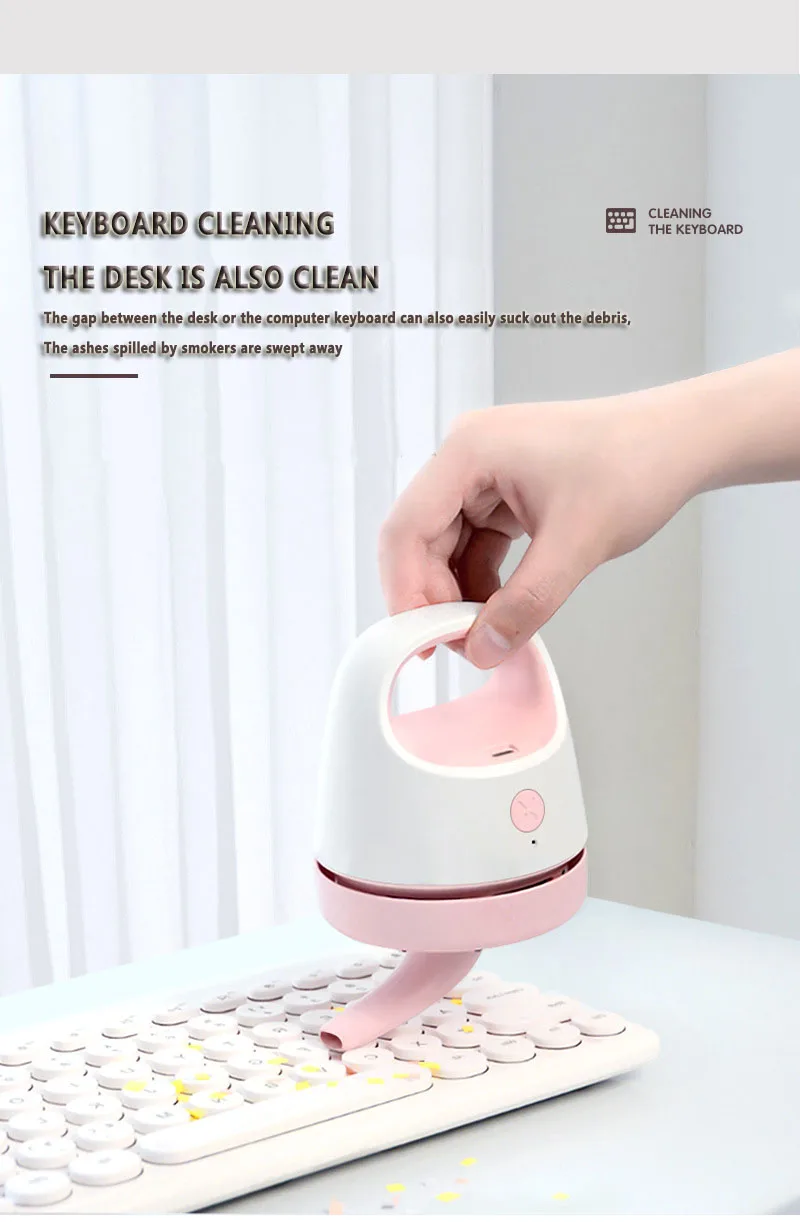 Wireless Handheld Vacuum Cleaner Portable Mini USB Charging Small Desktop Vacuum for Home Car Cleaning detail