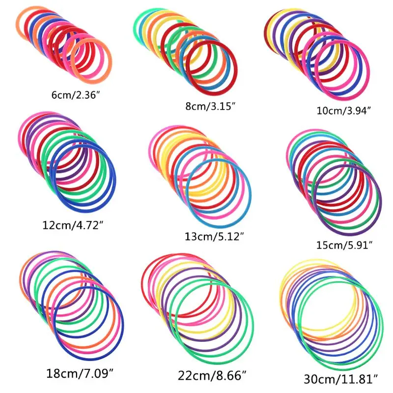 10 Pcs Plastic Toss Rings Throw Carnival Backyard Park Games Kids Intelligence Development Educational Exercise Prop Toy detail