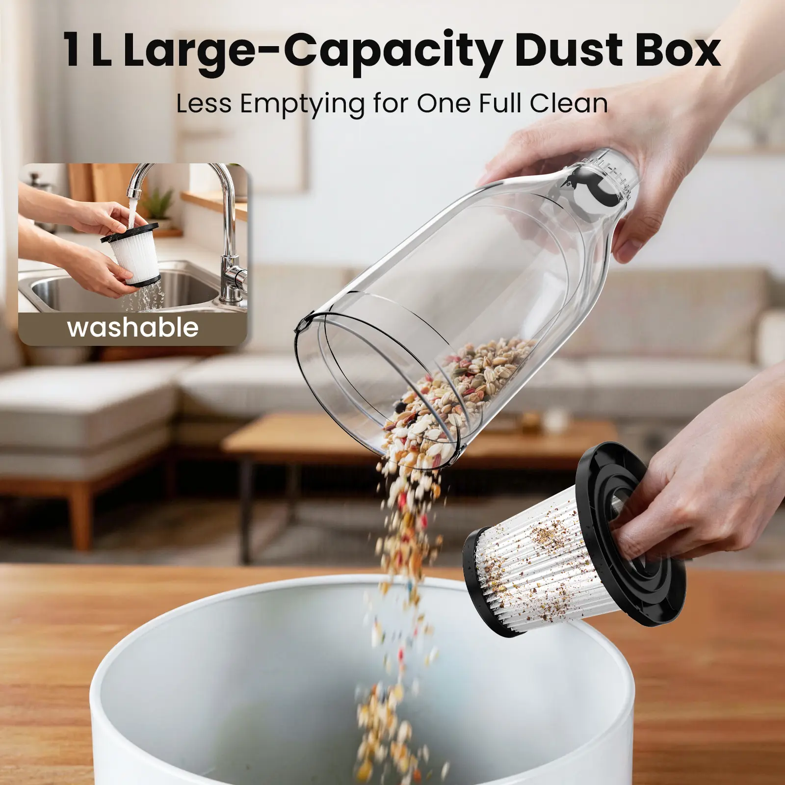 R7 Corded Vacuum Cleaner 600W 20Kpa Powerful Suction Household Handheld Stick Vacuum Portable 3 in 1 Lightweight Cleaner 5M Long Cable Bagless Upright Vacuum for Hardwood Floor Carpet Pet Hair Cleaning product view
