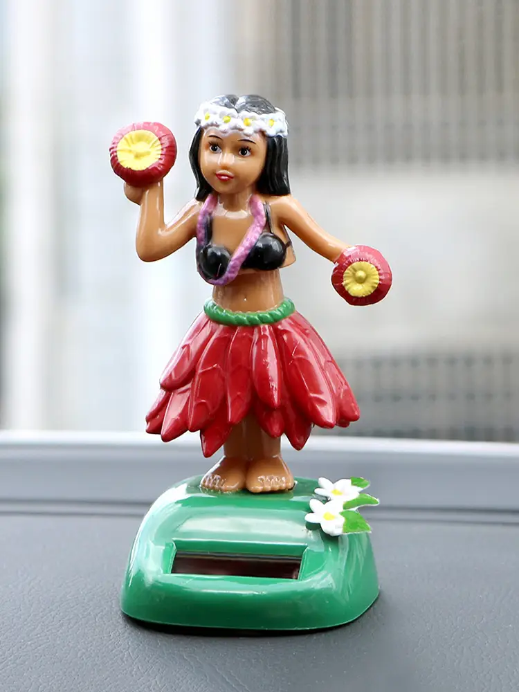 Hula Girl Interior Accessories Auto Interior Solar Car Ornaments Decompression Shaking Head Toy Car Decoration product view
