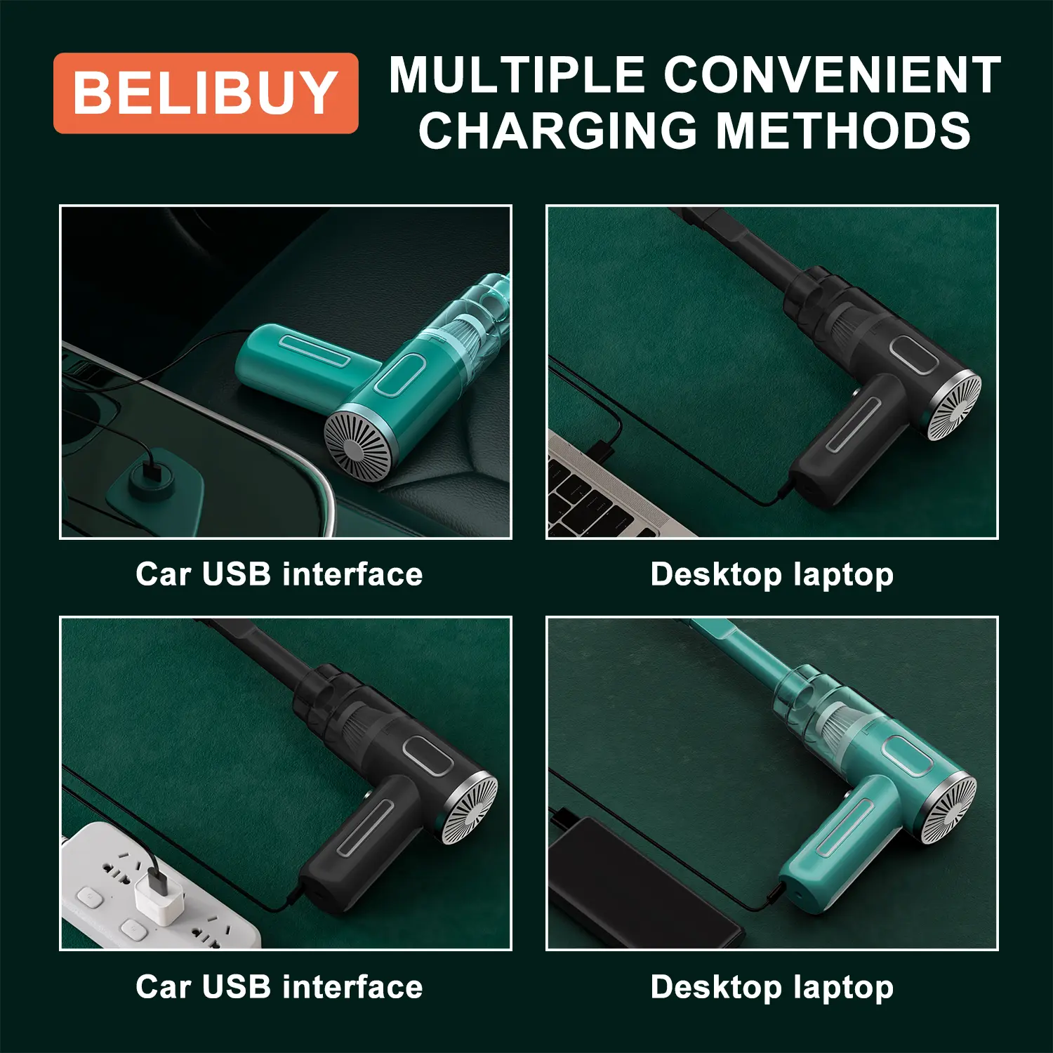 Wireless Handheld Car Vacuum Cleaner Ergonomic Handheld Design Mini Cordless Vacuum 3500Pa Strong Suction Car Home Dual Purpose Vacuum with LED Light Rechargeable Compact Vacuum for Car Sofa Keyboard Pet Hair Corner Dust Deep Cleaning product view
