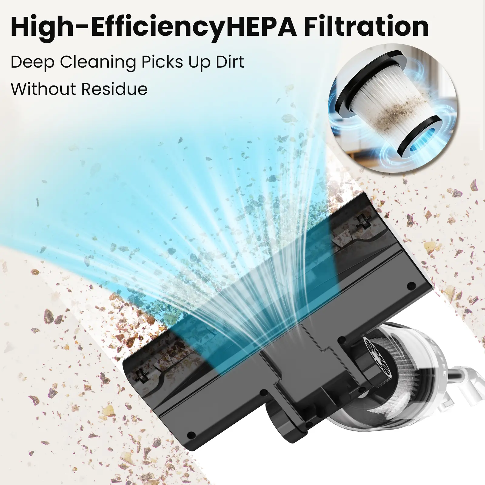 R7 Corded Vacuum Cleaner 600W 20Kpa Powerful Suction Household Handheld Stick Vacuum Portable 3 in 1 Lightweight Cleaner 5M Long Cable Bagless Upright Vacuum for Hardwood Floor Carpet Pet Hair Cleaning product view