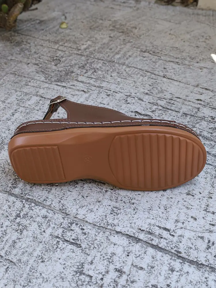 Summer Hot Selling Comfortable Thick Bottom Fish Mouth Beach Casual Sandals for Women Fashion New Elegant Slope Heel Sandals detail