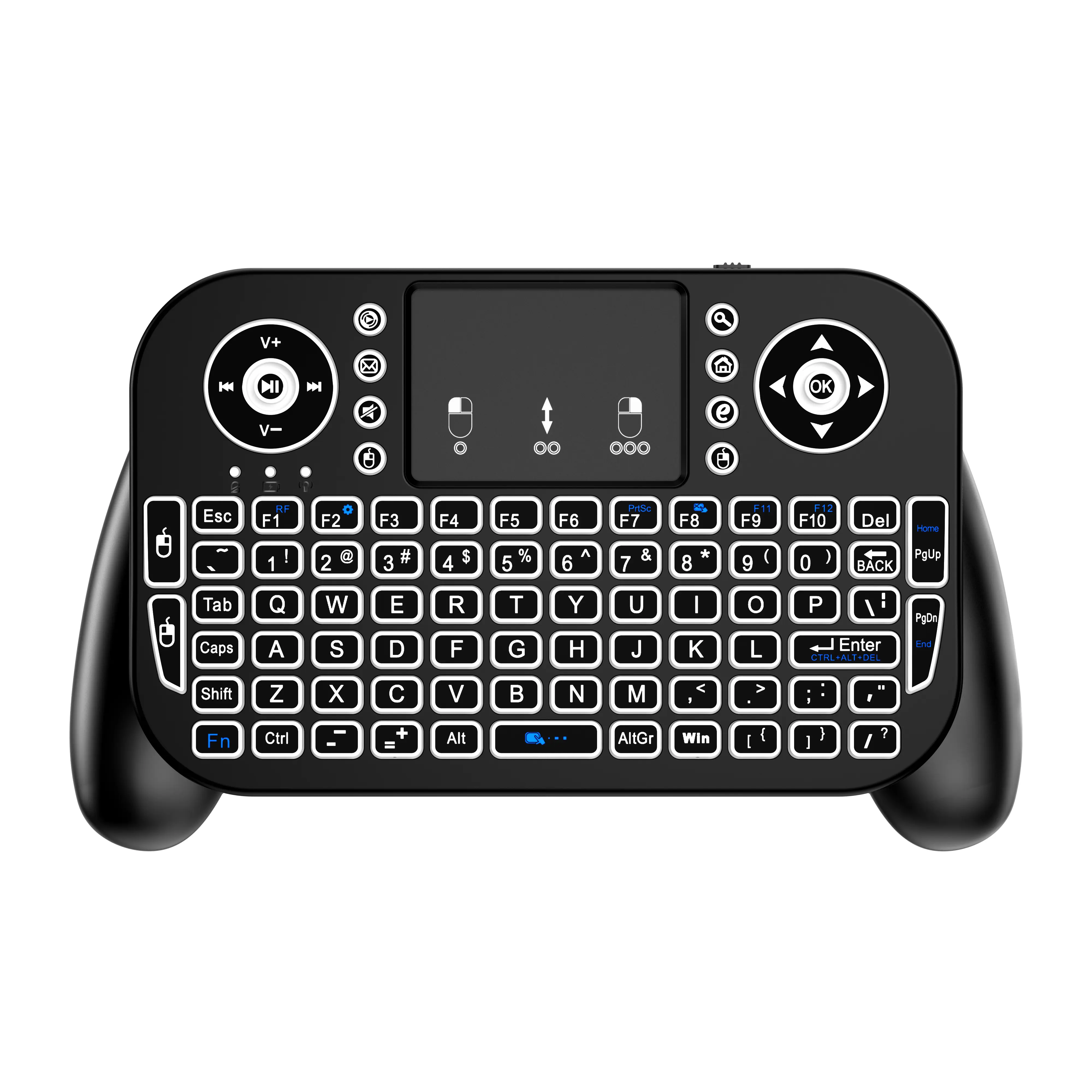 V8 24G Bluetooth Mini Keyboard 7Color Backlit Air Mouse Touchpad for Android TV Box product view