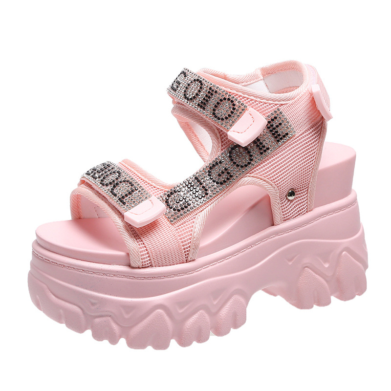 Top Quality Original Luxury Women Platform Heeled Sandals Height Increase Women Sports Sandals Diamond Logo Custom Sandals product view