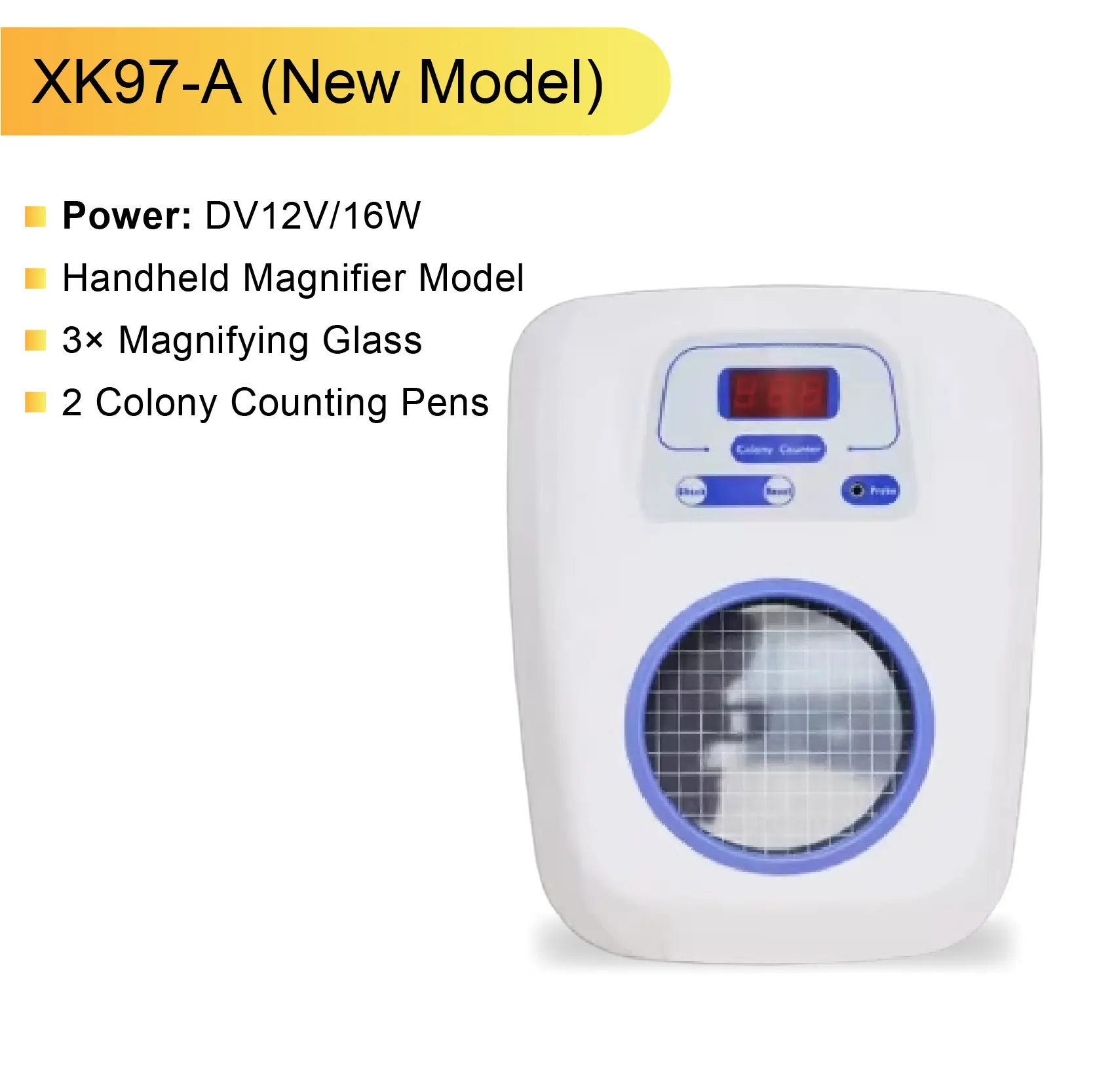 XK97A Digital Colony Counter LED Display Semi Automatic Bacterial Petri Dish CFU Counting Instrument for Lab Use product view