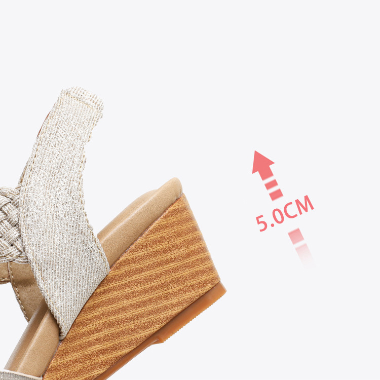 New Fashion Casual Comfortable High Heel Sandals for Ladies Open Toe Platform Sandals Fish Mouth Wedges Sandals for Women product view