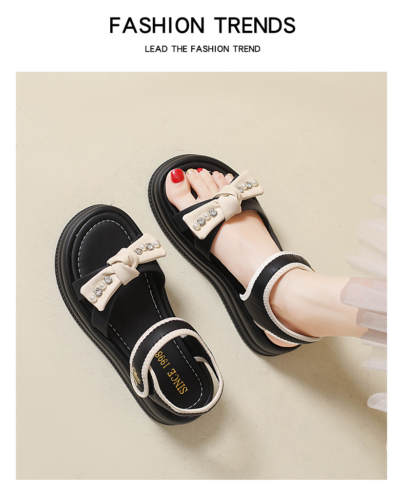 Soft Cushioned Platform Toe Casual Roman Sandals Women Summer Outdoor New Style Featuring Velcro Straps detail