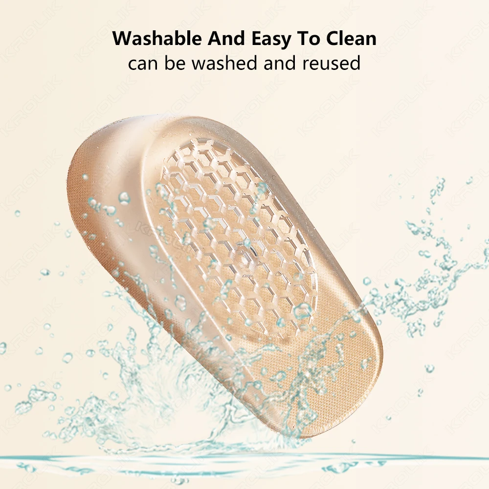 2PCS Silicone Invisible Height Increase Insoles for Men Women Shoes Insert Heightening Insoles for Shoes Heel Lift Gel Foot Pads detail
