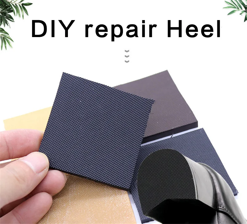 1 Pair DIY Rubber Sole For High heels Repair Shoes Tire Grain Wave Pattern Repair Worker Shoes Outsole Stick On Soles Heel Pads detail