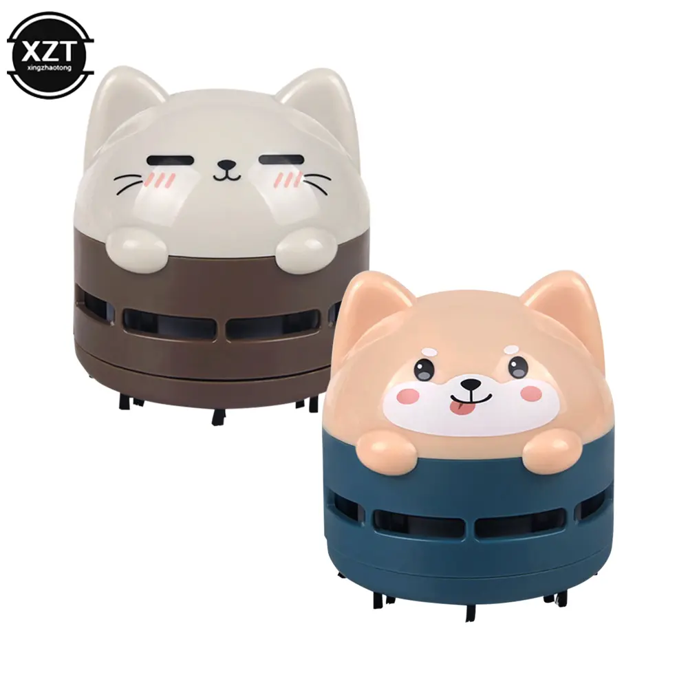 Mini Handheld Desktop Vacuum Cleaner Portable USB Rechargeable Cleaner Cartoon Shape Eraser Dander Confetti Cleaning Brush product view