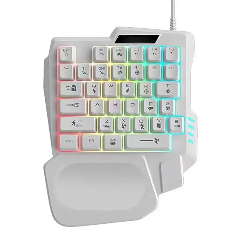 RGB Gaming Keyboard Single Hand Mini USB Ultraslim Wired 35Keys OneHandedly Backlight Keyboard For Computer PC Laptop product view