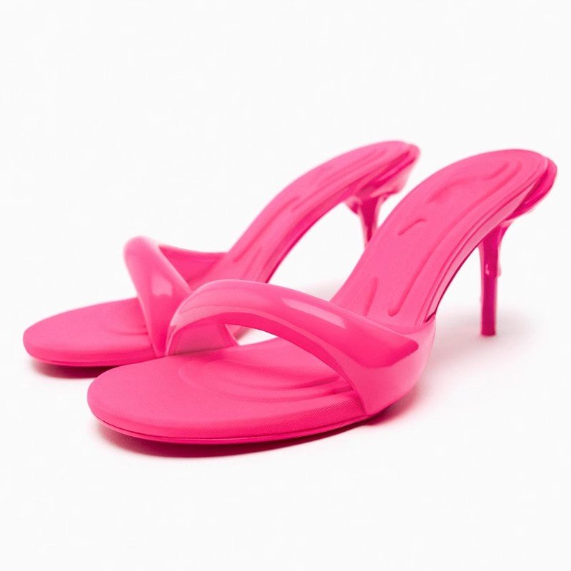 New Design Vintage Rhinestone Sandals for Women in the Summer Featuring a Fish Mouth and Color Blocked High Heels detail