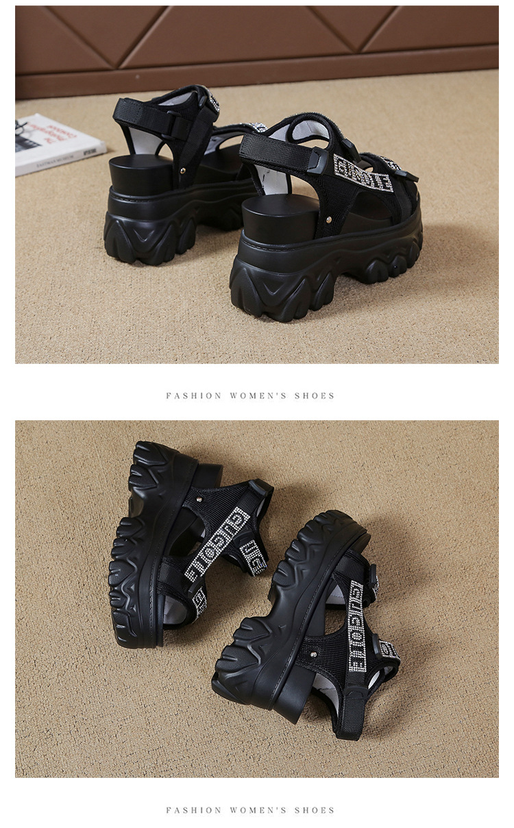Top Quality Original Luxury Women Platform Heeled Sandals Height Increase Women Sports Sandals Diamond Logo Custom Sandals detail