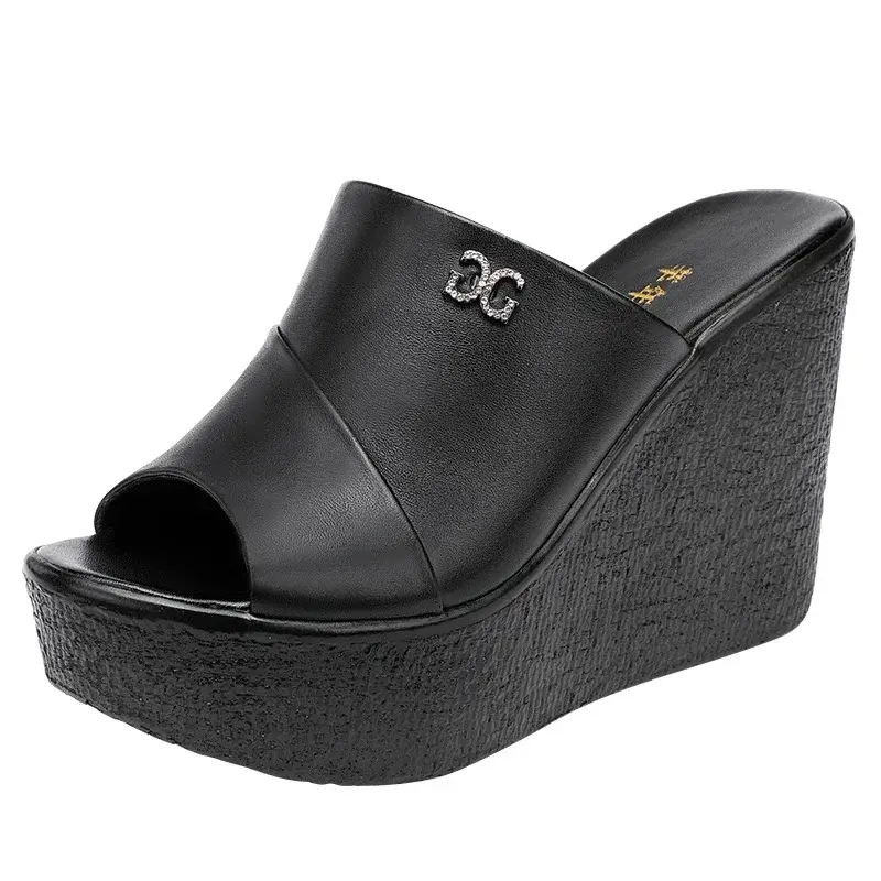 Designer Summer Ladies Slippers New Fashion Thick Sole Wedge Womens Sandals High Heel Sandal Open Toe Fish Mouth Shoes product view