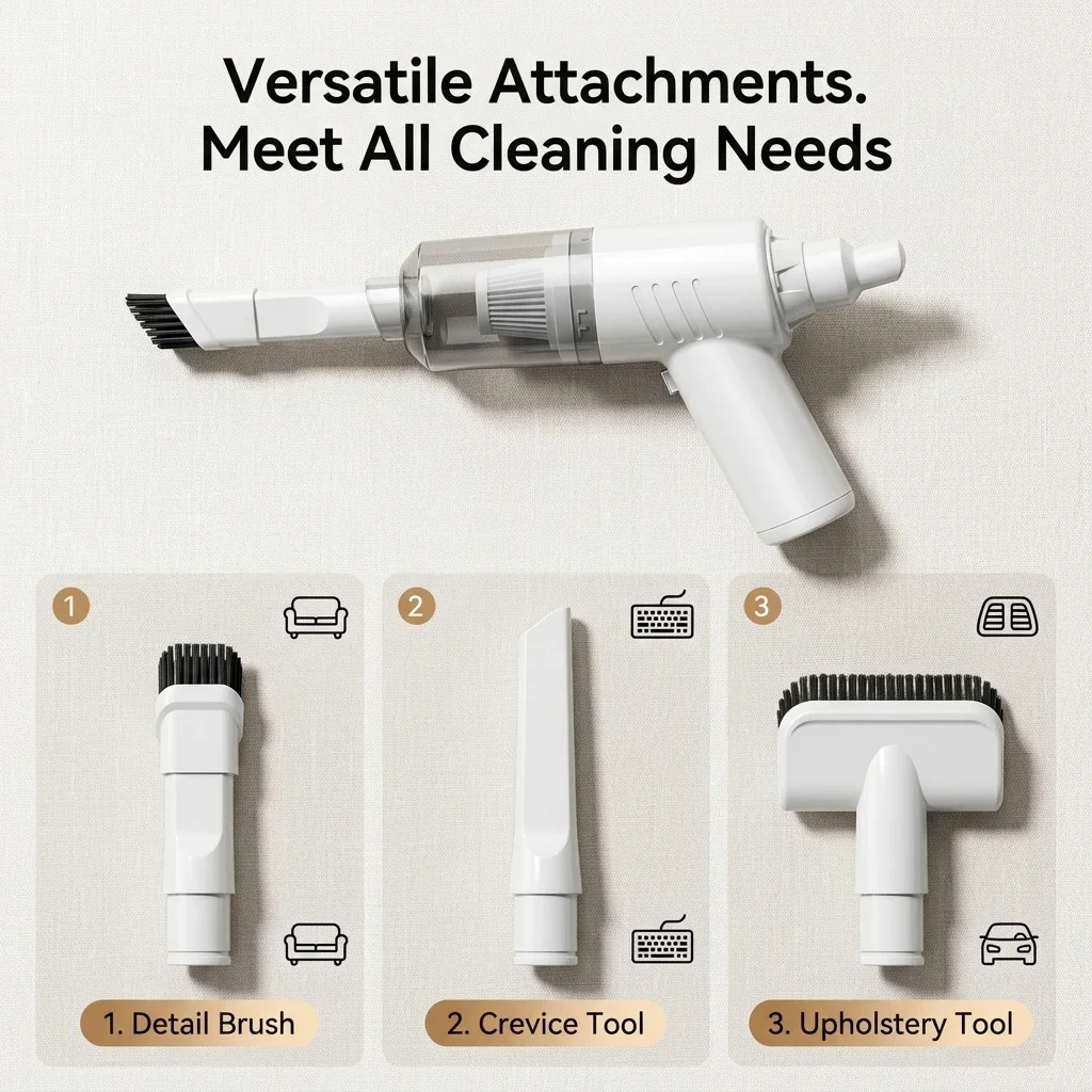 Portable Mini Wireless Vacuum Cleaner USB Rechargeable High Power Handheld Vacuum For Auto Car Home Desktop Computer Dust Cleaning product view