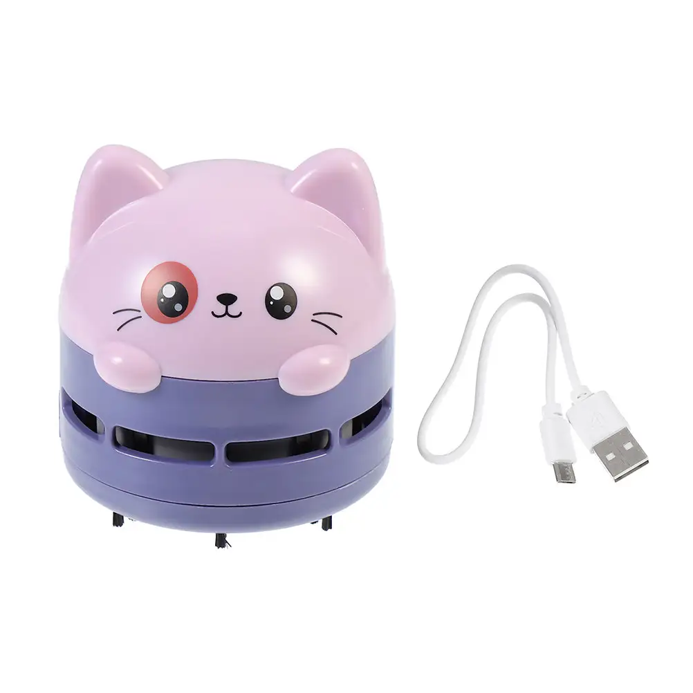 Mini Desktop Vacuum Cleaner Portable Cartoon Design Fast Cleaning Dust Eraser Residue Keyboard Table Cleaner Office Home Car Use product view