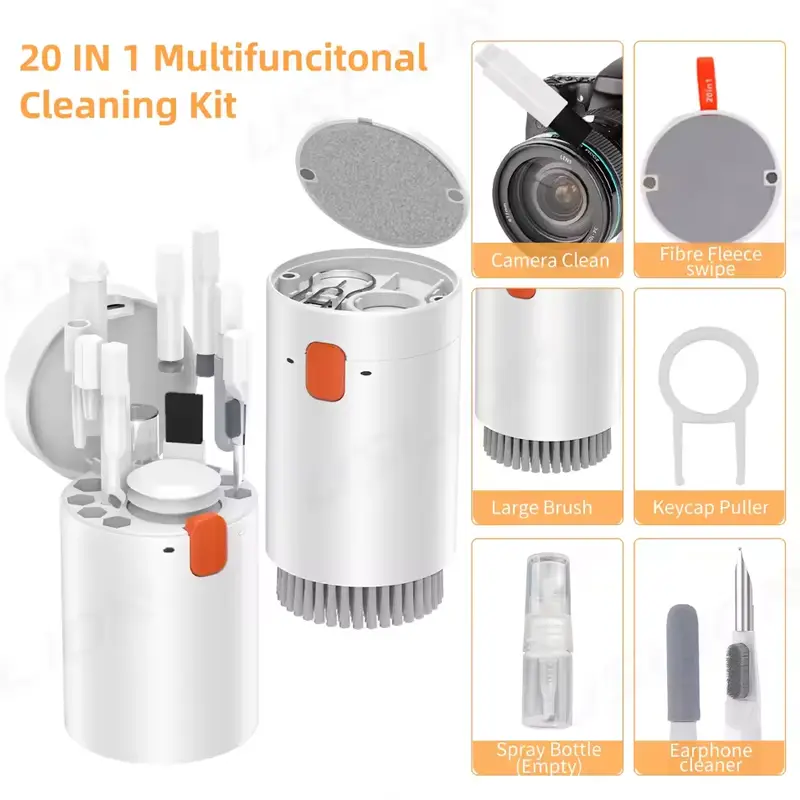 20 in 1 Computer Cleaning Kit Keyboard Screen Cleaner Portable Vacuum for Phone Camera Headphone with Detergent product view