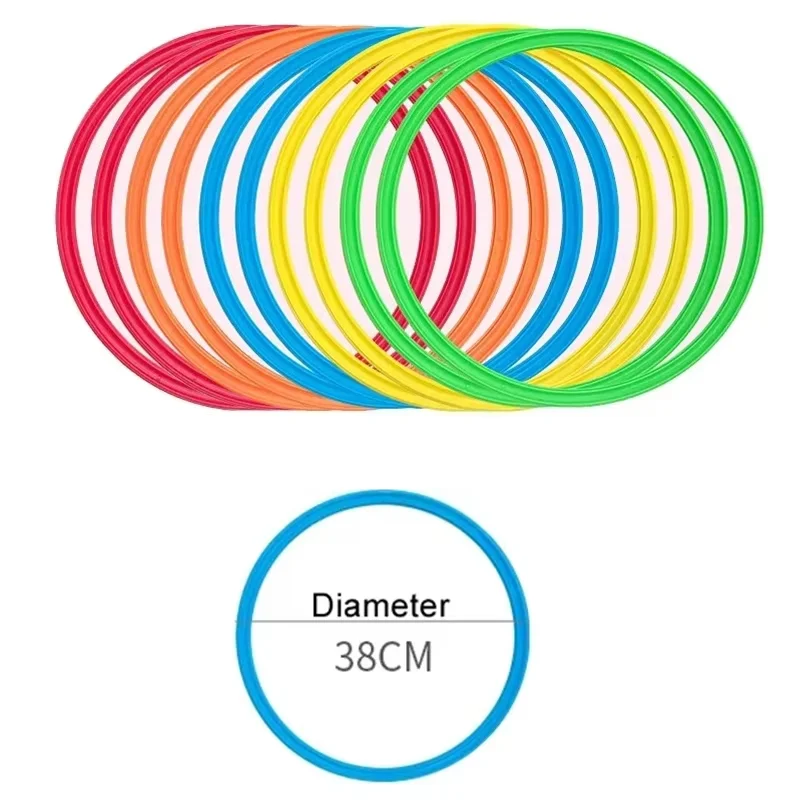 Outdoor Funny Physical Training Sport Toys Lattice Jump Ring Set Game with 10 Hoops 10 Connectors for Park Play Boys Girls detail