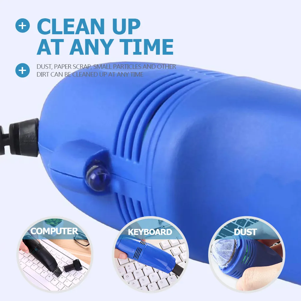 2Pcs USB Powered Mini Vacuum Handheld Computer Cleaner Keyboard Vacuum with 2 Attachments 3 Cleaning Modes Fine Filtration Desk detail