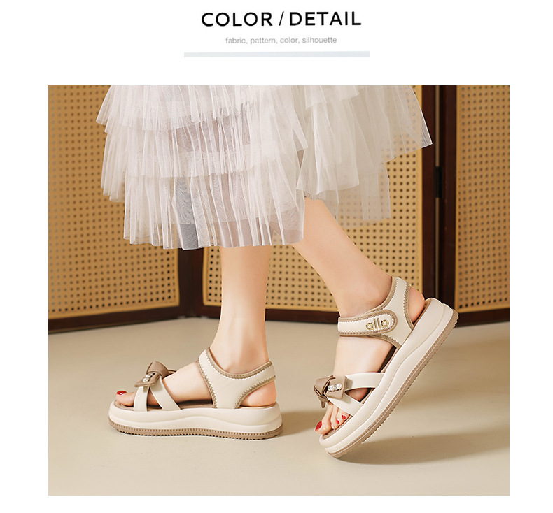 Soft Cushioned Platform Toe Casual Roman Sandals Women Summer Outdoor New Style Featuring Velcro Straps detail