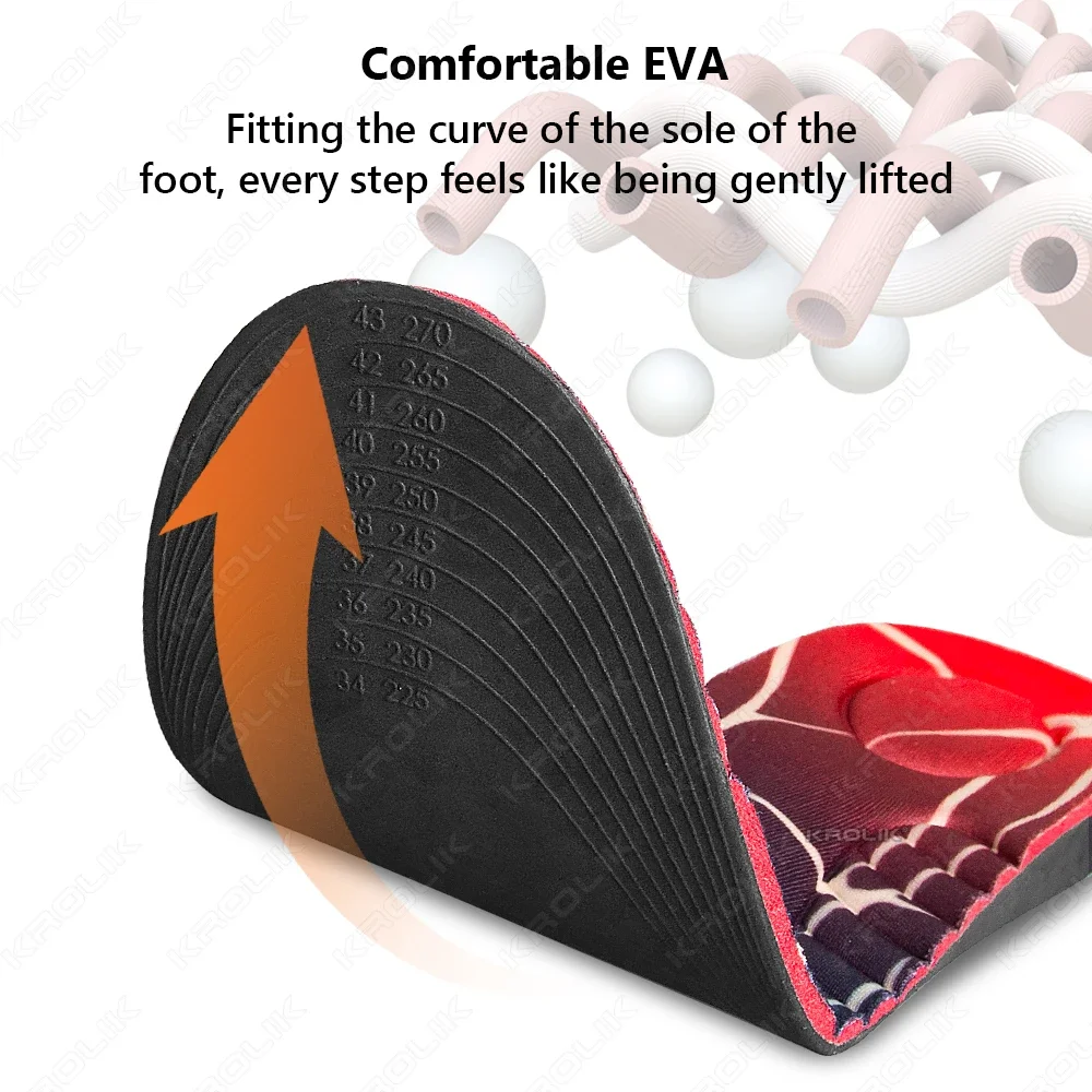 NEW 2cm5cm Acupressure Invisible Height Increase Insole for Men Women Heel Lifting Foot Magnetic Massage Pain Relief Shoe Pads product view
