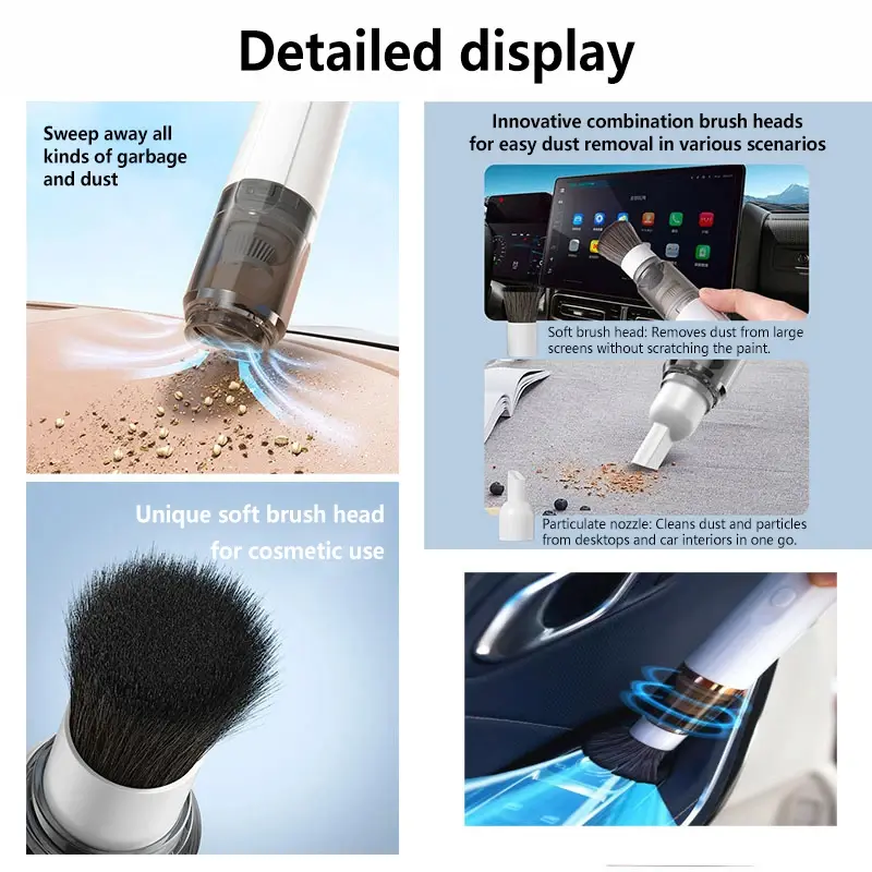 Portable Mini Handheld Vacuum Cleaner 3in1 SuctionBlowWater Absorption Strong Suction for Car Coffee Powder Desktop Cleaning product view