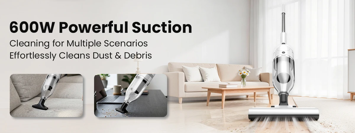 R7 Corded Vacuum Cleaner 600W 20Kpa Powerful Suction Household Handheld Stick Vacuum Portable 3 in 1 Lightweight Cleaner 5M Long Cable Bagless Upright Vacuum for Hardwood Floor Carpet Pet Hair Cleaning detail