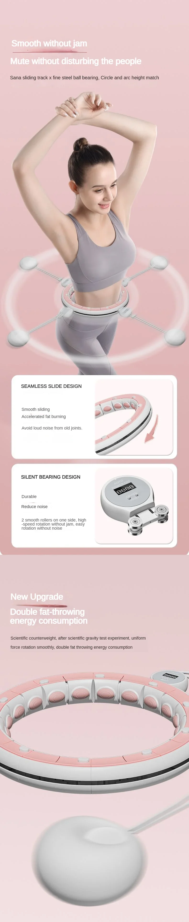 Intelligent Hoola Hoop Equipment Fitness Slim Tummy Concealment Exercise Equipment Weight Loss Fat Burning Exercise Sport Hoops detail