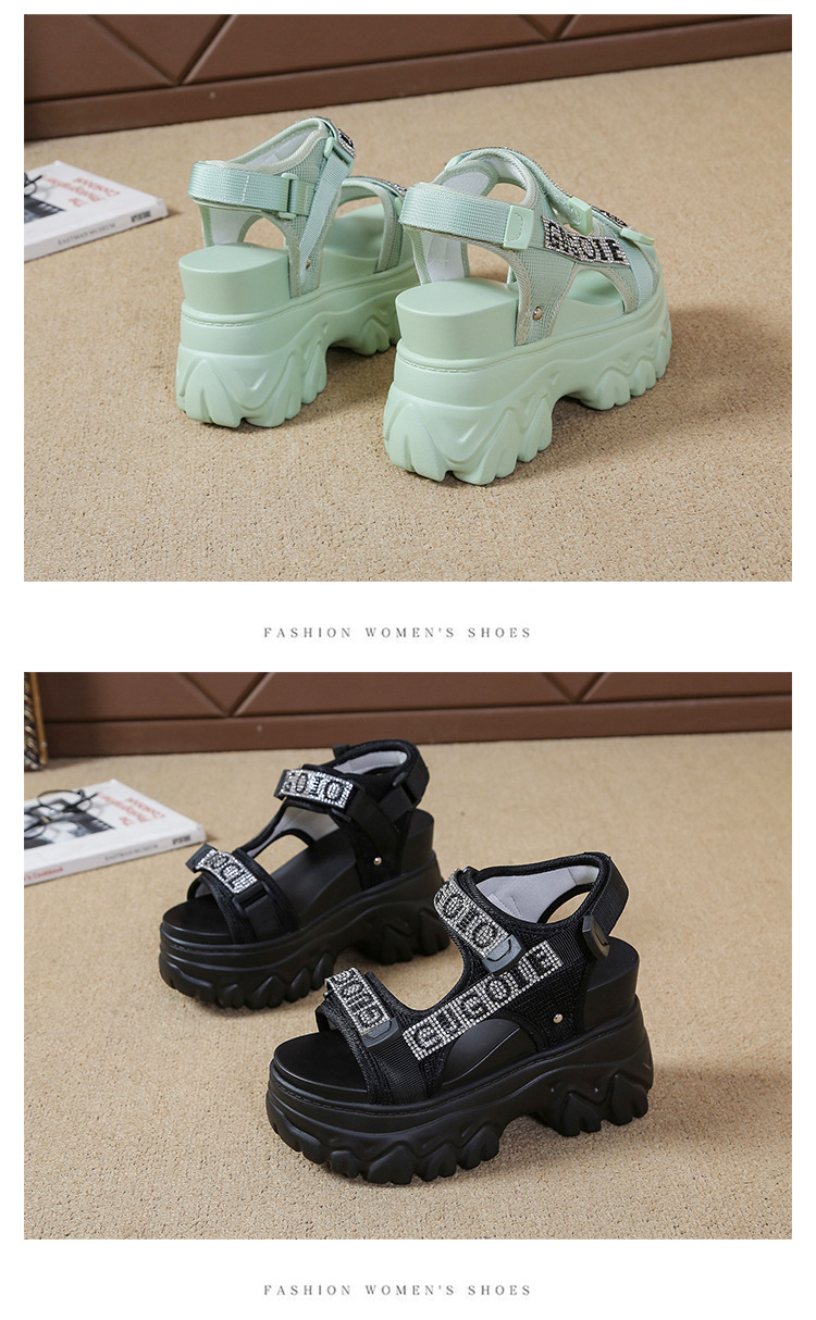 Top Quality Original Luxury Women Platform Heeled Sandals Height Increase Women Sports Sandals Diamond Logo Custom Sandals detail