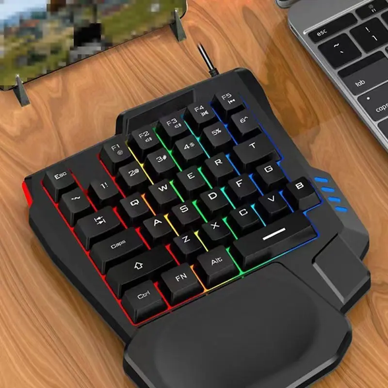 RGB Gaming Keyboard Single Hand Mini USB Ultraslim Wired 35Keys OneHandedly Backlight Keyboard For Computer PC Laptop product view